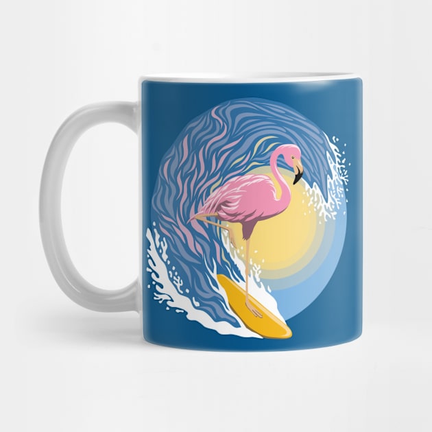 Surfing Flamingo Graphic Design by TMBTM